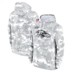 Youth Baltimore Ravens No. 2024 Salute To Service Pullover Hoodie - White/Gray