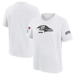 Youth Baltimore Ravens No. 2024 Salute To Service T-Shirt - White