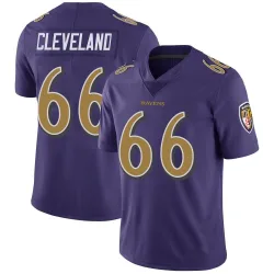 Youth Ben Cleveland Baltimore Ravens No.66 Limited Color Rush Vapor Untouchable Jersey - Purple