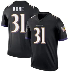 Youth Bilhal Kone Baltimore Ravens No.31 Legend Jersey - Black