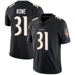 Youth Bilhal Kone Baltimore Ravens No.31 Limited Alternate Vapor Untouchable Jersey - Black