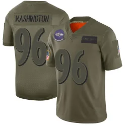 Youth Broderick Washington Baltimore Ravens No.96 Limited 2019 Salute to Service Jersey - Camo