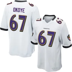 Youth CJ Okoye Baltimore Ravens No.67 Game Jersey - White