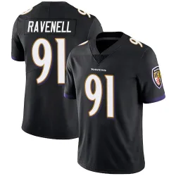 Youth C.J. Ravenell Baltimore Ravens No.91 Limited Alternate Vapor Untouchable Jersey - Black
