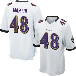 Youth Chandler Martin Baltimore Ravens No.48 Game Jersey - White