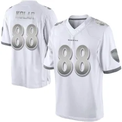 Youth Charlie Kolar Baltimore Ravens No.88 Limited Platinum Jersey - White