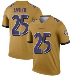 Youth Chidobe Awuzie Baltimore Ravens No.25 Legend Inverted Jersey - Gold