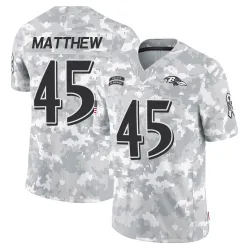 Youth Christian Matthew Baltimore Ravens No.45 Limited 2024 Salute to Service Jersey - Arctic Camo