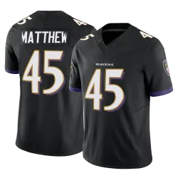 Youth Christian Matthew Baltimore Ravens No.45 Limited Vapor F.U.S.E. Jersey - Black