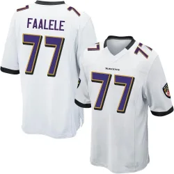 Youth Daniel Faalele Baltimore Ravens No.77 Game Jersey - White