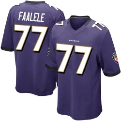 Youth Daniel Faalele Baltimore Ravens No.77 Game Team Color Jersey - Purple