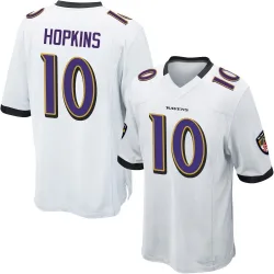Youth DeAndre Hopkins Baltimore Ravens No.10 Game Jersey - White
