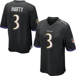 Youth Deonte Harty Baltimore Ravens No.3 Game Jersey - Black