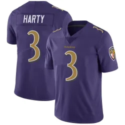 Youth Deonte Harty Baltimore Ravens No.3 Limited Color Rush Vapor Untouchable Jersey - Purple
