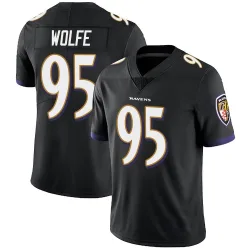 Youth Derek Wolfe Baltimore Ravens No.95 Limited Alternate Vapor Untouchable Jersey - Black