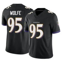 Youth Derek Wolfe Baltimore Ravens No.95 Limited Vapor F.U.S.E. Jersey - Black