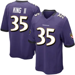 Youth Desmond King II Baltimore Ravens No.35 Game Team Color Jersey - Purple