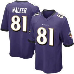 Youth Devontez Walker Baltimore Ravens No.81 Game Team Color Jersey - Purple