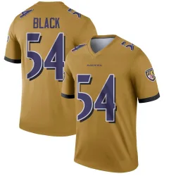 Youth Diwun Black Baltimore Ravens No.54 Legend Inverted Jersey - Gold