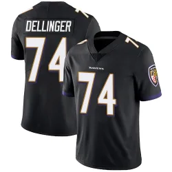 Youth Garrett Dellinger Baltimore Ravens No.74 Limited Alternate Vapor Untouchable Jersey - Black
