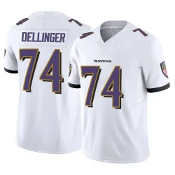 Youth Garrett Dellinger Baltimore Ravens No.74 Limited Vapor F.U.S.E. Jersey - White