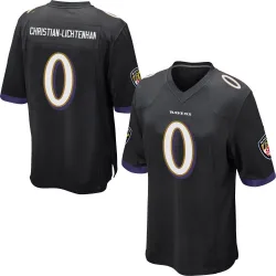 Youth Gerad Christian-Lichtenhan Baltimore Ravens No.0 Game Jersey - Black