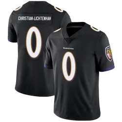 Youth Gerad Christian-Lichtenhan Baltimore Ravens No.0 Limited Alternate Vapor Untouchable Jersey - Black