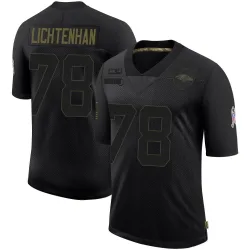 Youth Gerad Lichtenhan Baltimore Ravens No.78 Limited 2020 Salute To Service Jersey - Black