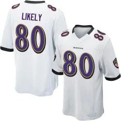 Youth Isaiah Likely Baltimore Ravens No.80 Game Jersey - White