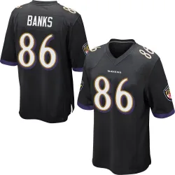 Youth Jahmal Banks Baltimore Ravens No.86 Game Jersey - Black