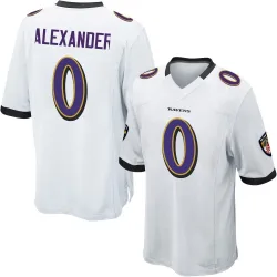 Youth Jaire Alexander Baltimore Ravens No.0 Game Jersey - White