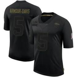 Youth Jalyn Armour-Davis Baltimore Ravens No.5 Limited 2020 Salute To Service Jersey - Black