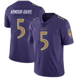 Youth Jalyn Armour-Davis Baltimore Ravens No.5 Limited Color Rush Vapor Untouchable Jersey - Purple