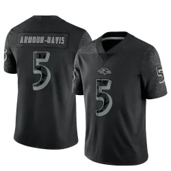 Youth Jalyn Armour-Davis Baltimore Ravens No.5 Limited Reflective Jersey - Black