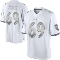 Youth Jayson Jones Baltimore Ravens No.69 Limited Platinum Jersey - White