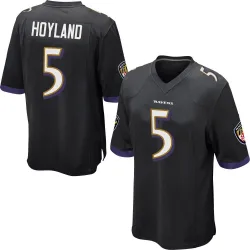 Youth John Hoyland Baltimore Ravens No.5 Game Jersey - Black