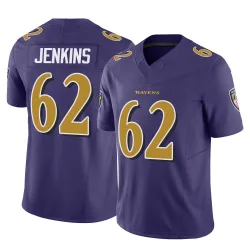 Youth John Jenkins Baltimore Ravens No.62 Limited Vapor F.U.S.E. Jersey - Purple