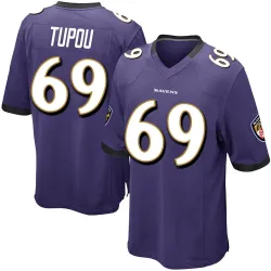 Youth Josh Tupou Baltimore Ravens No.69 Game Team Color Jersey - Purple