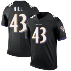 Youth Justice Hill Baltimore Ravens No.43 Legend Jersey - Black
