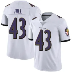 Youth Justice Hill Baltimore Ravens No.43 Limited Vapor Untouchable Jersey - White
