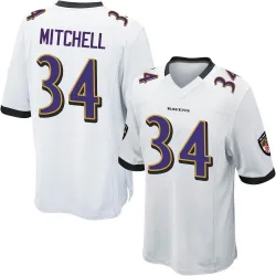 Youth Keaton Mitchell Baltimore Ravens No.34 Game Jersey - White