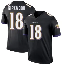 Youth Keith Kirkwood Baltimore Ravens No.18 Legend Jersey - Black