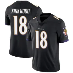 Youth Keith Kirkwood Baltimore Ravens No.18 Limited Alternate Vapor Untouchable Jersey - Black