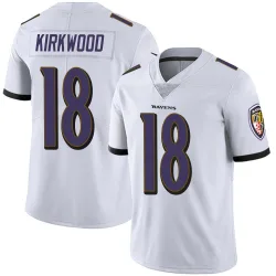 Youth Keith Kirkwood Baltimore Ravens No.18 Limited Vapor Untouchable Jersey - White