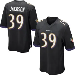 Youth Keondre Jackson Baltimore Ravens No.39 Game Jersey - Black