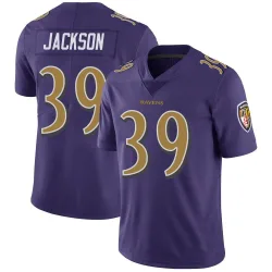 Youth Keondre Jackson Baltimore Ravens No.39 Limited Color Rush Vapor Untouchable Jersey - Purple
