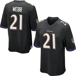 Youth Lardarius Webb Baltimore Ravens No.21 Game Jersey - Black