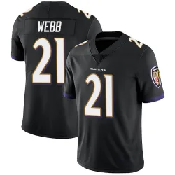 Youth Lardarius Webb Baltimore Ravens No.21 Limited Alternate Vapor Untouchable Jersey - Black