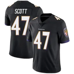 Youth Lucas Scott Baltimore Ravens No.47 Limited Alternate Vapor Untouchable Jersey - Black