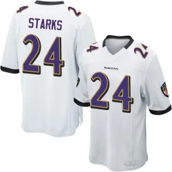 Youth Malaki Starks Baltimore Ravens No.24 Game Jersey - White